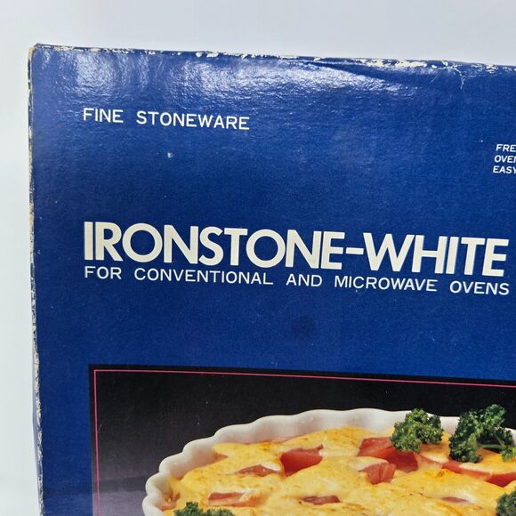 Mr. Dudley Ironstone White Quiche Dish for Microwave‎ Conventional Ovens 8" D - Picture 5 of 9